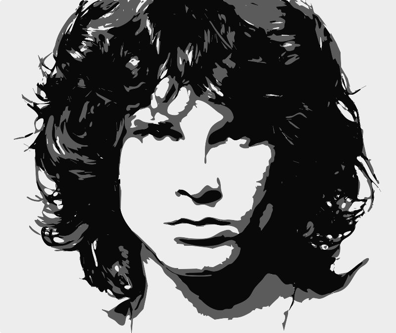 Jim Morrison stencil in 3 layers.