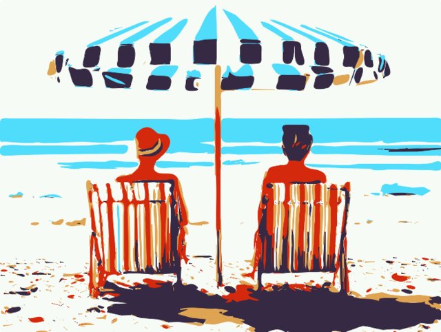 Stencil of Beach Umbrella