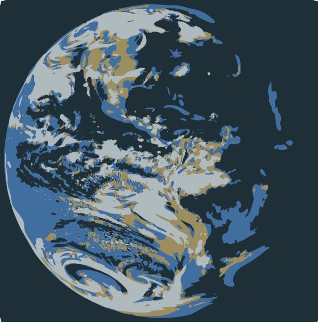 Stencil of Earth from Space