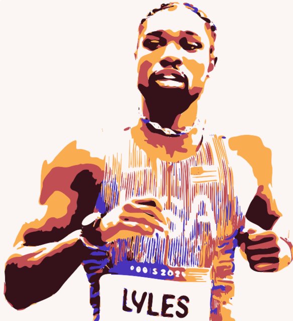 Stencil of Noah Lyles