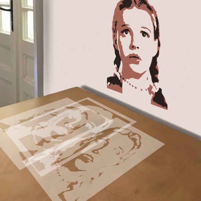 Dorothy stencil in 3 layers, simulated painting