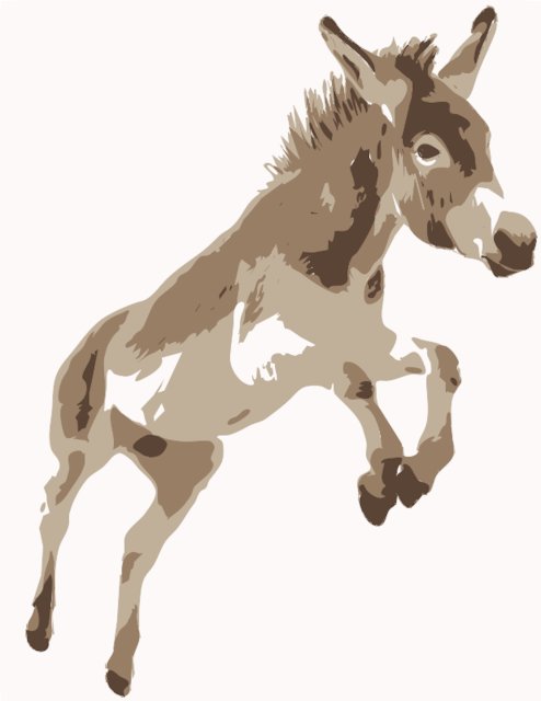 Stencil of Jumping Donkey