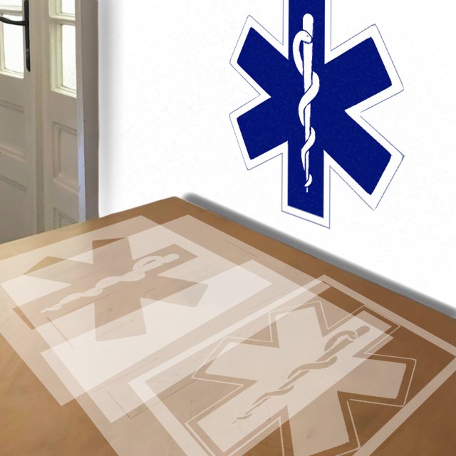 EMT stencil in 4 layers, simulated painting