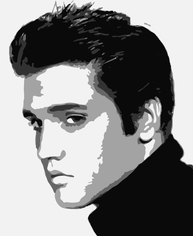 Stencil of Elvis in Profile