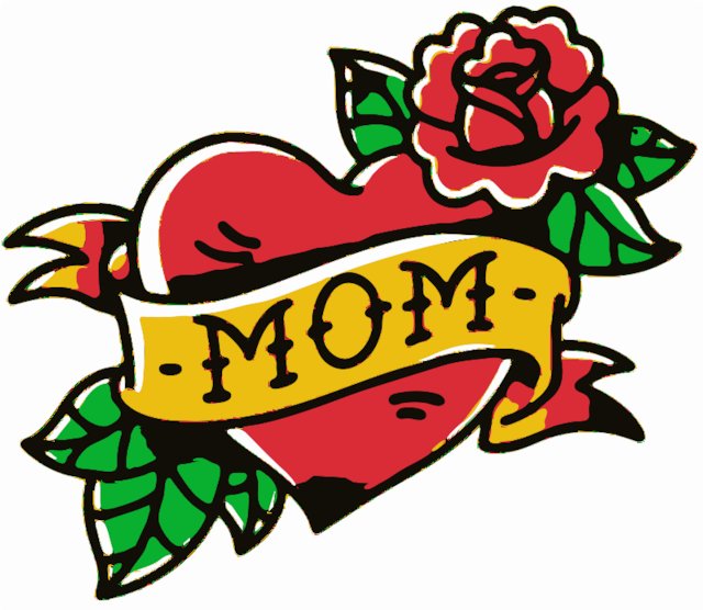 Stencil of Mom Tattoo