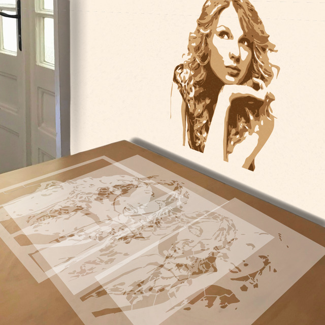 Taylor Swift stencil in 4 layers.
