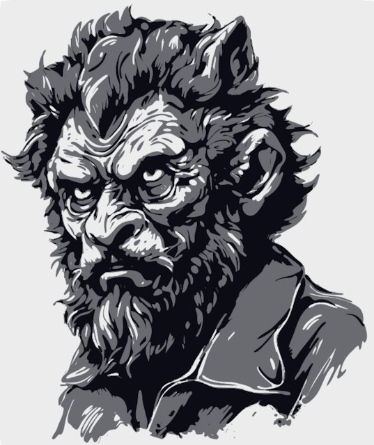 werewolf face stencil