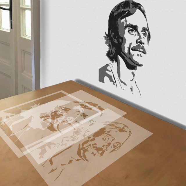 Steve Prefontaine stencil in 3 layers, simulated painting