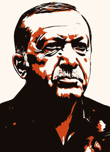 Stencil of Recep Tayyip Erdogan