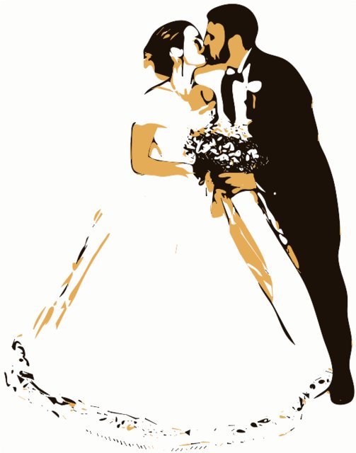 Stencil of Kiss the Bride