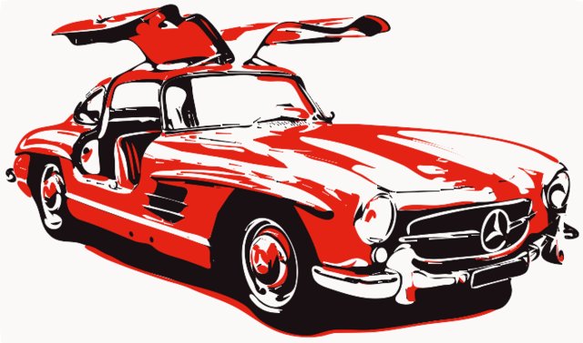 Stencil of Mercedes Gullwing