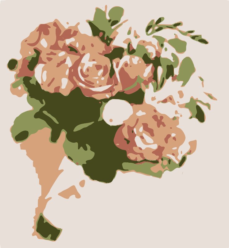 Stencil of Classic Wedding Bouquet