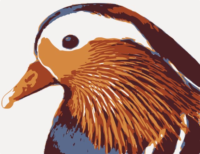 Stencil of Mandarin Duck