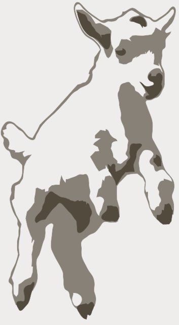 Stencil of Jumping Baby Goat