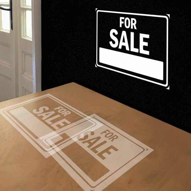 For Sale stencil in 2 layers, simulated painting