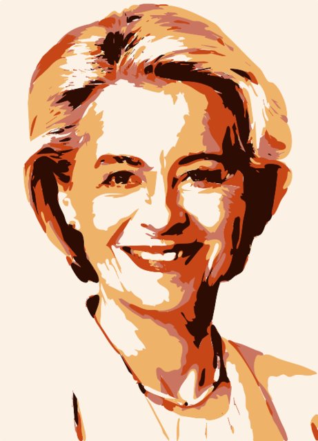 Stencil of Ursula von der Leyen