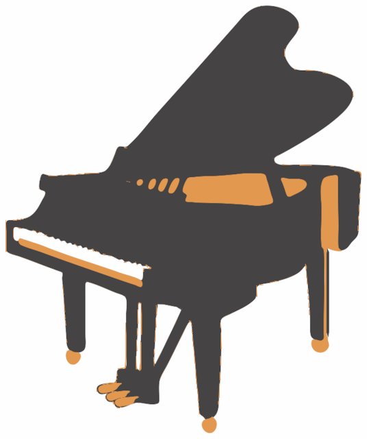 Stencil of Grand Piano