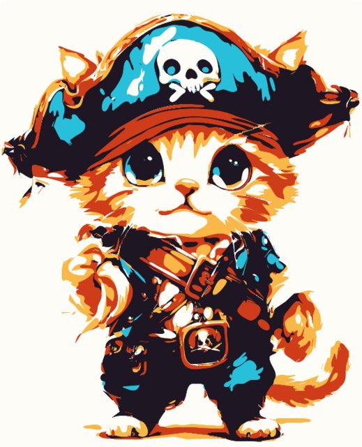 Stencil of Pirate Cat