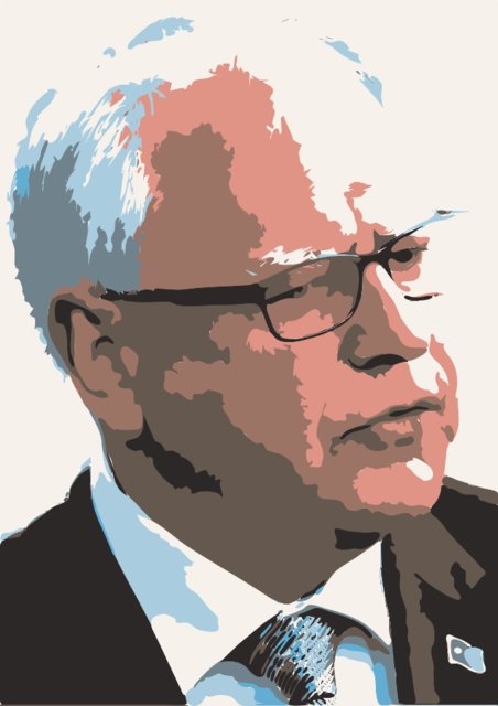 Stencil of Tim Walz