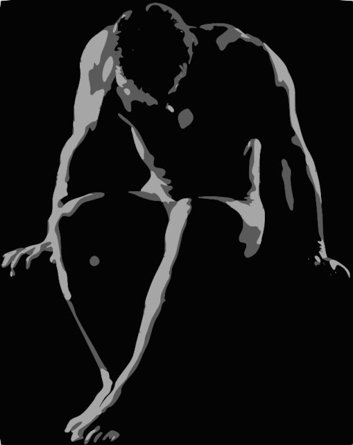 Stencil of Male Nude