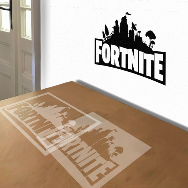 Fortnite stencil in 2 layers, simulated painting