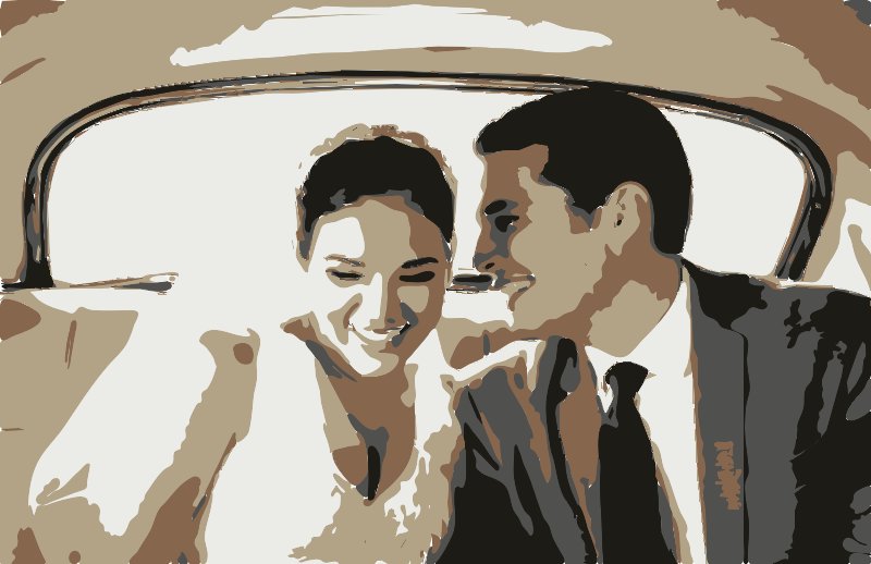Stencil of Just Married