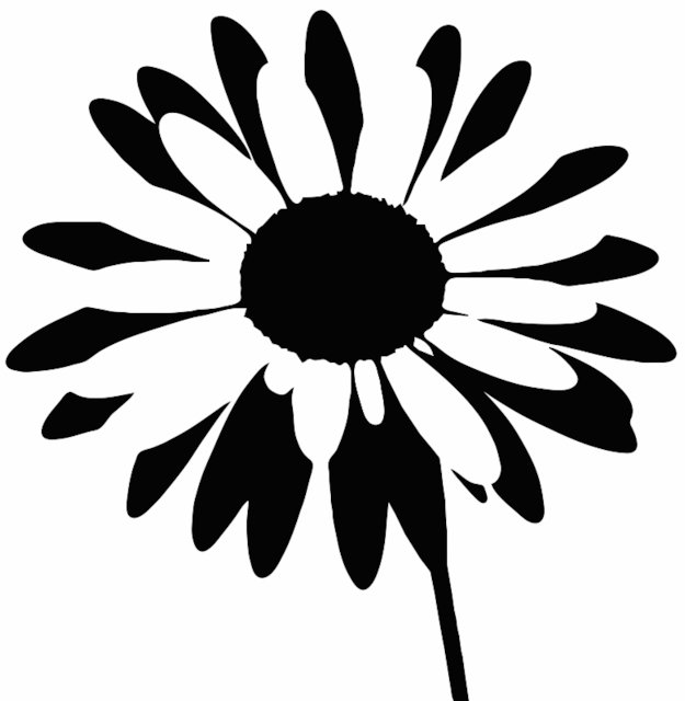 Stencil of Simple Daisy