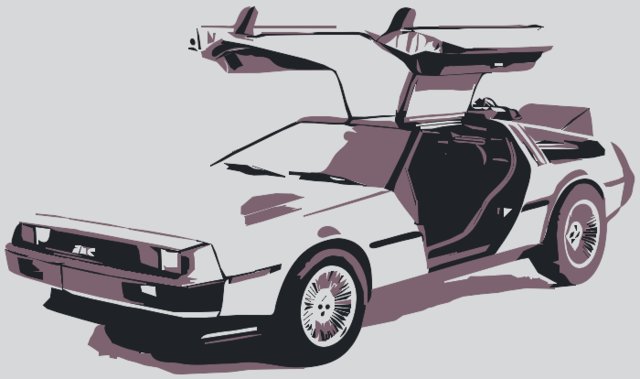 Stencil of Delorean