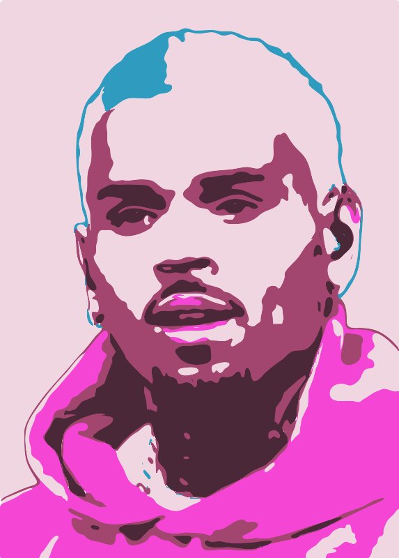 Stencil of Chris Brown