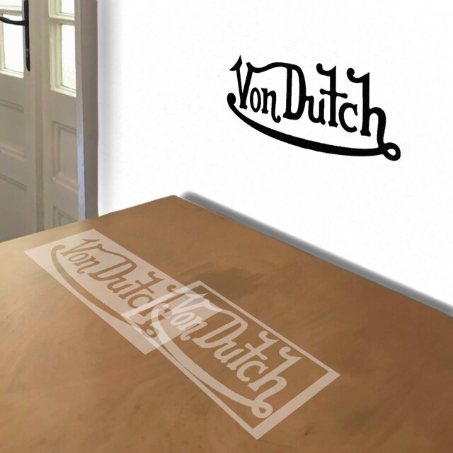 Von Dutch stencil in 2 layers, simulated painting