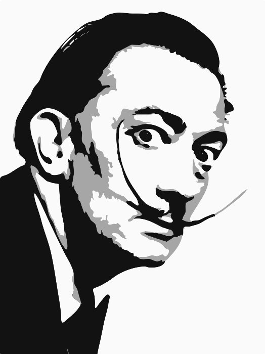 Salvador Dalí stencil in 3 layers.