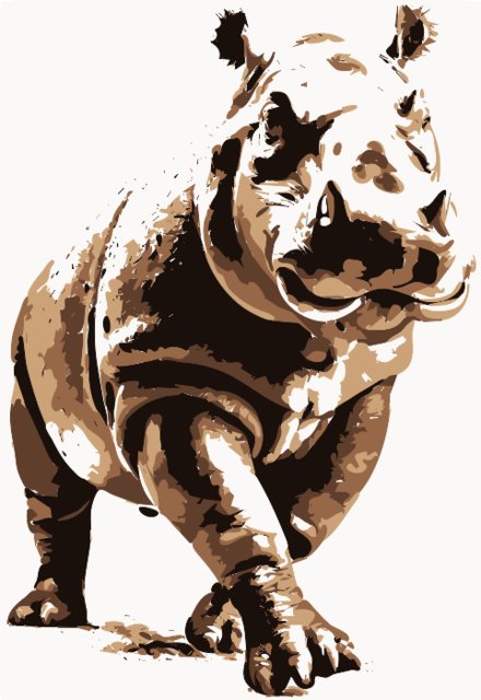 Stencil of Hippopotamus