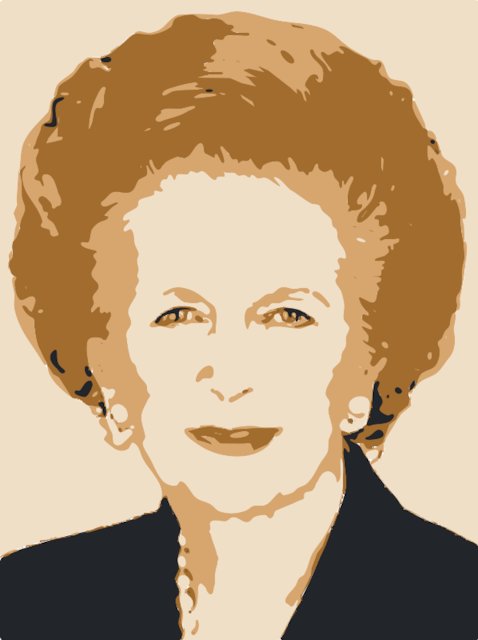 Stencil of Margaret Thatcher