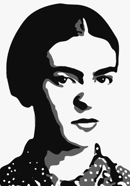 Early Frida Kahlo stencil in 3 layers.