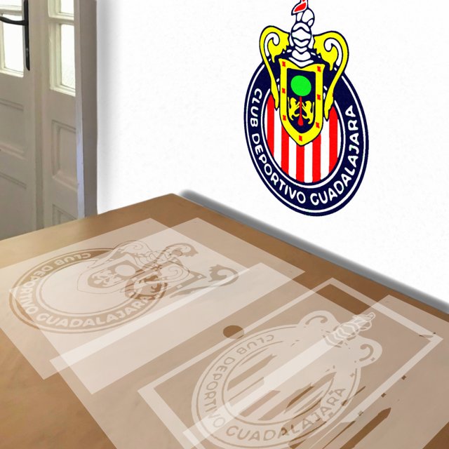 Chivas stencil in 5 layers, simulated painting