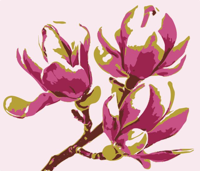 Stencil of Pink Magnolia